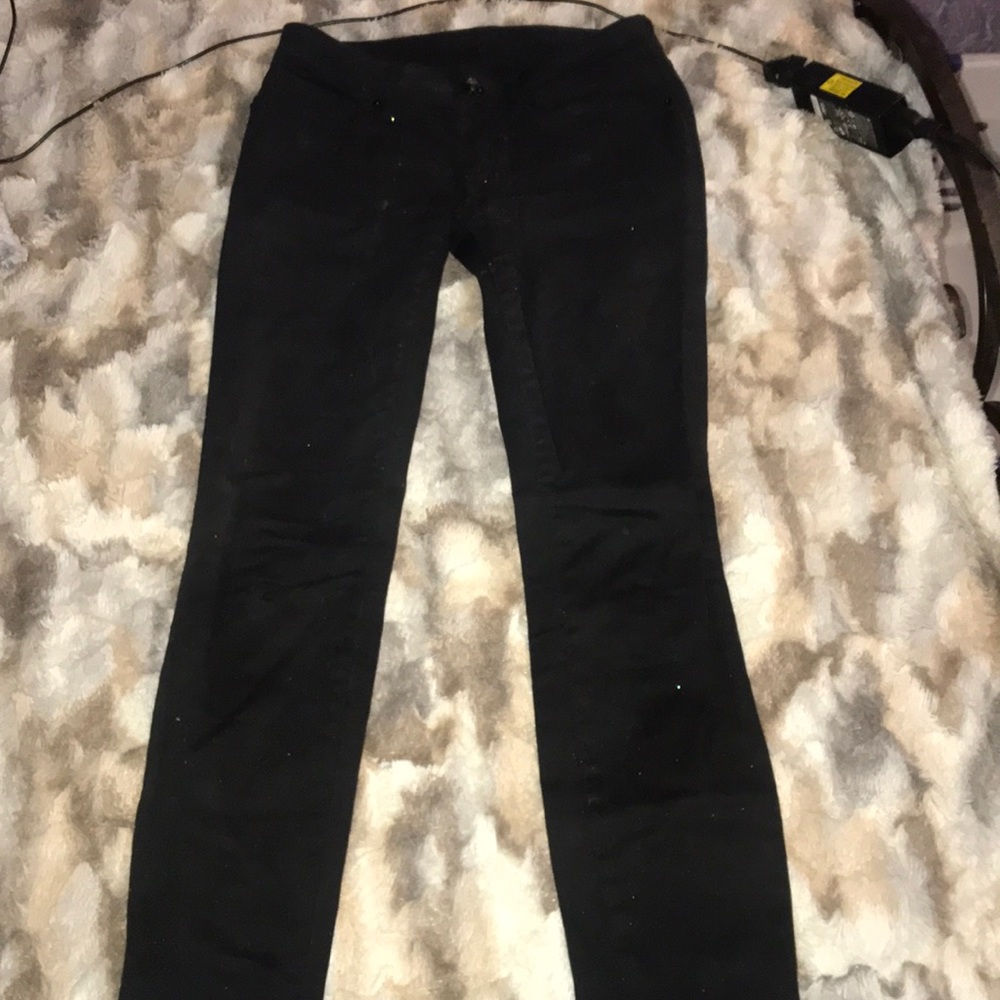 Glittery black skinny jeans